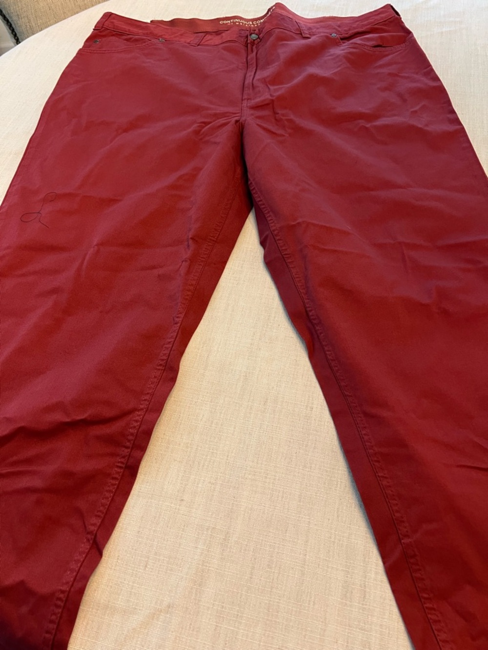 Harbor Bay Men's Slim Chino Pants in Deep Red NWT 50x30